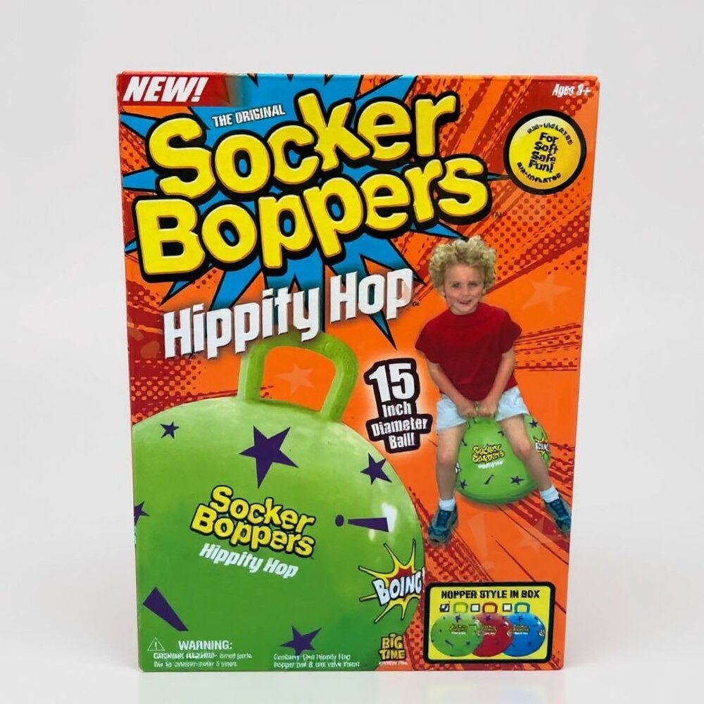 The Original Socker Boppers Hippity Hop 15" Inflatable Ball For Ages 3+Green and